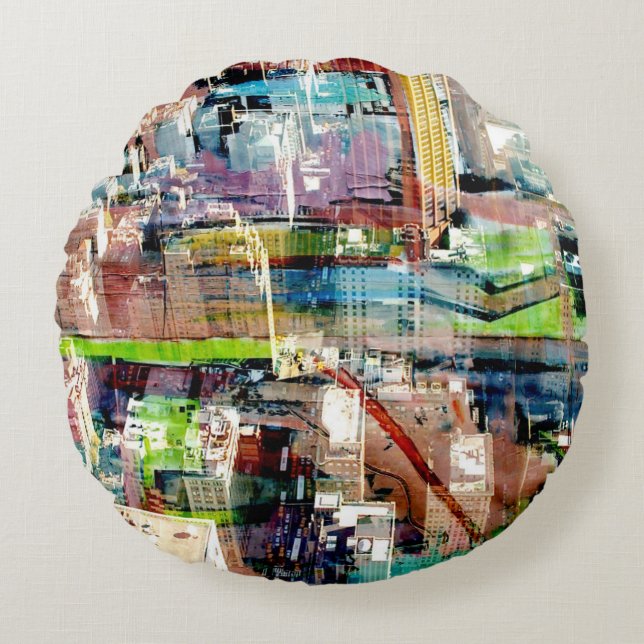 Metropolis II Round Pillow (Front)