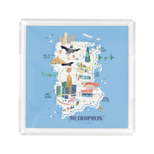 Metropolis Story Book Map Acrylic Tray