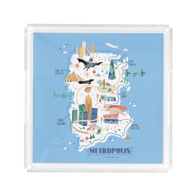 Metropolis Story Book Map Acrylic Tray (Front)