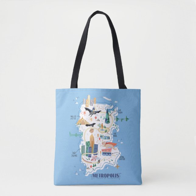 Metropolis Story Book Map Tote Bag (Front)