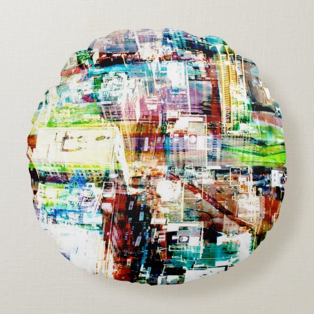 Metropolis VI Round Pillow (Front)