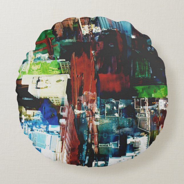 Metropolis VIII Round Pillow (Front)