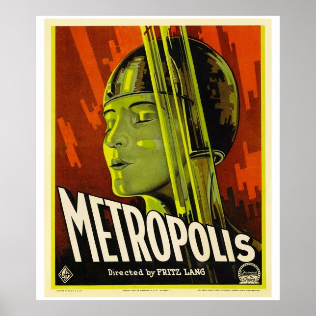 Metropolis  Vintage SciFi Film by Fritz Lang Poster (Front)