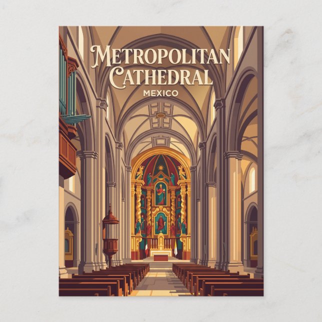 Metropolitan Cathedral Mexico Postcard (Front)