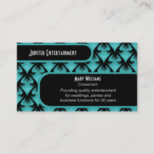 Metropolitan Glam Business Card, Electric Teal Card