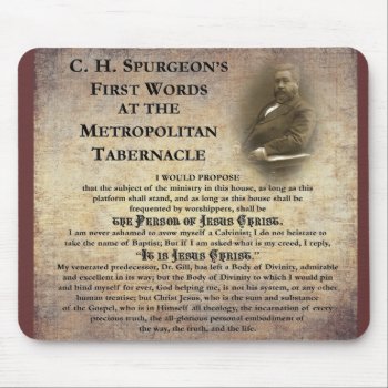 Metropolitan Tabernacle First Words Mouse Pad by justificationbygrace at Zazzle