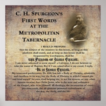 Metropolitan Tabernacle First Words Poster by justificationbygrace at Zazzle