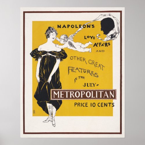 Metropolitan Vintage art nouveau yellow french Poster