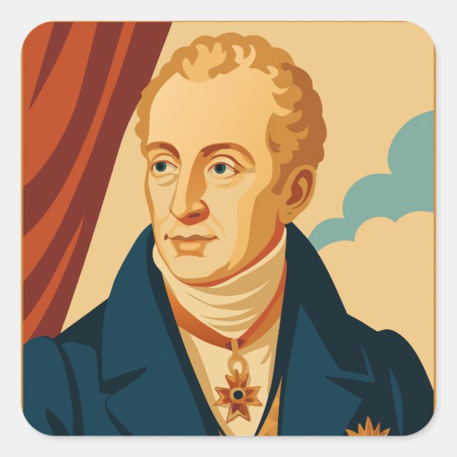Metternich: Modern Vintage Poster Square Sticker (Front)
