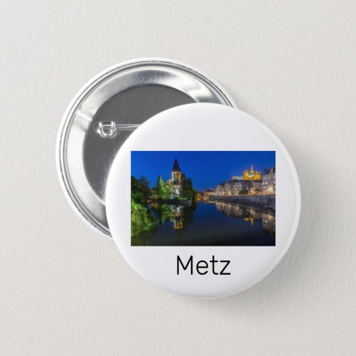 Metz Temple Neuf France Night Moselle Souvenir Button