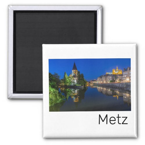 Metz Temple Neuf France Night Moselle Souvenir Magnet