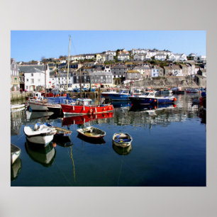 Mevagissey harbor poster