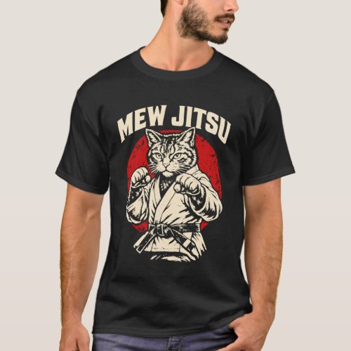 Mew Jitsu Brazilian Jiu Jitsu Martial Arts Cat Lov T-Shirt