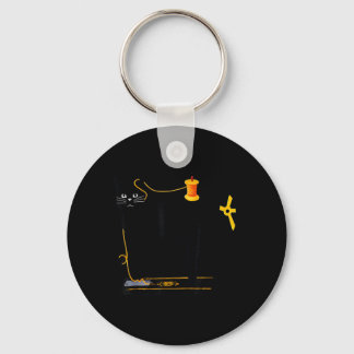 Mewing Machine Funny Quilting Craft Lover Quilter Keychain