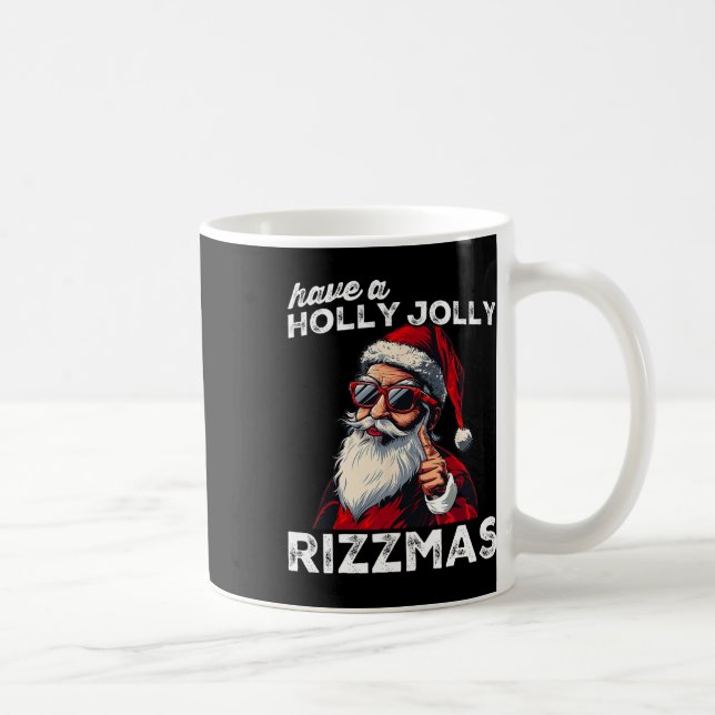 Mewing Santa Mew Funny Santa Meme Rizz Rizzmas Chr Coffee Mug (Right)