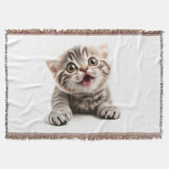 MewMellow - relaxation of purring marshmallows Throw Blanket (Front)