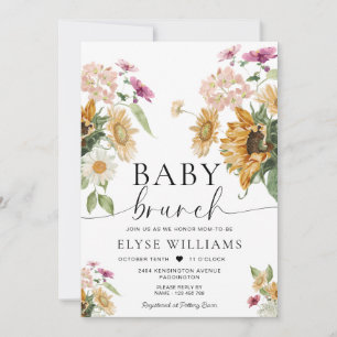 Mews Sunflower Fall Autumn Baby Brunch Invitation