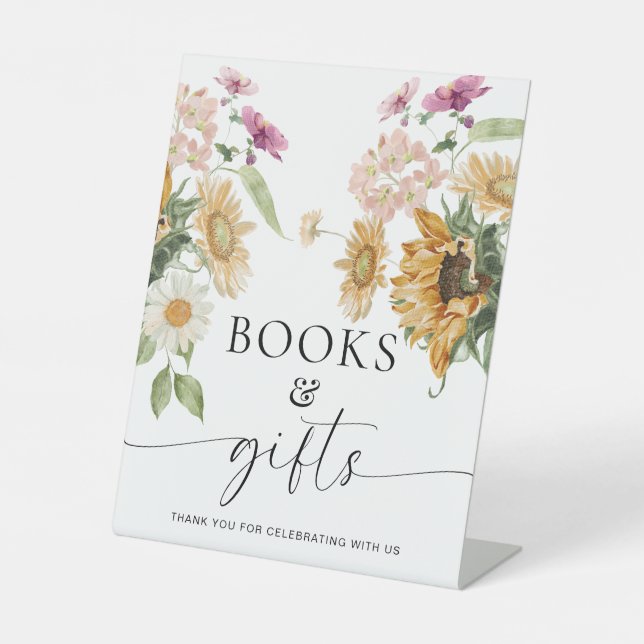 Mews Sunflower Fall Floral Books and Gifts Sign (Front)