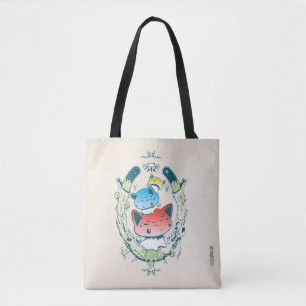 Mewshroom Kitty Kawaii Cute Mushroom Emblem Tote