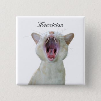 Mewsician Square Button by organs at Zazzle