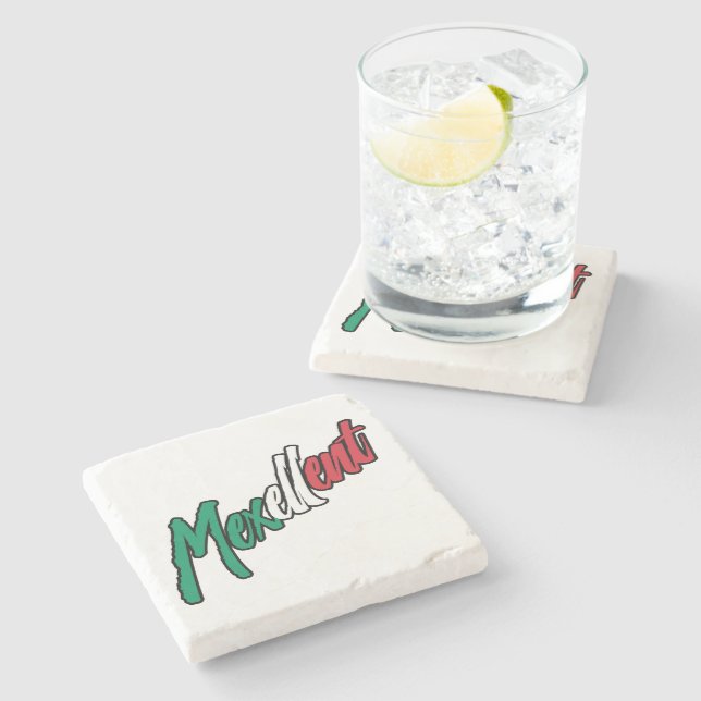 Mexellent - Mexico and Mexican pride Stone Coaster (Side)
