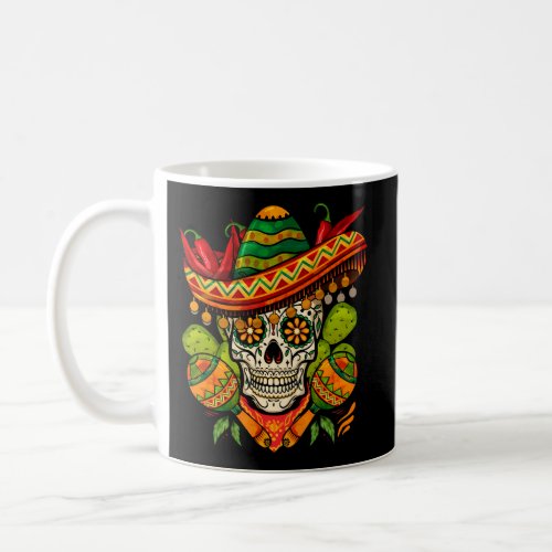 Mexica Fiesta Skull Mexican Festival Skull Coffee Mug