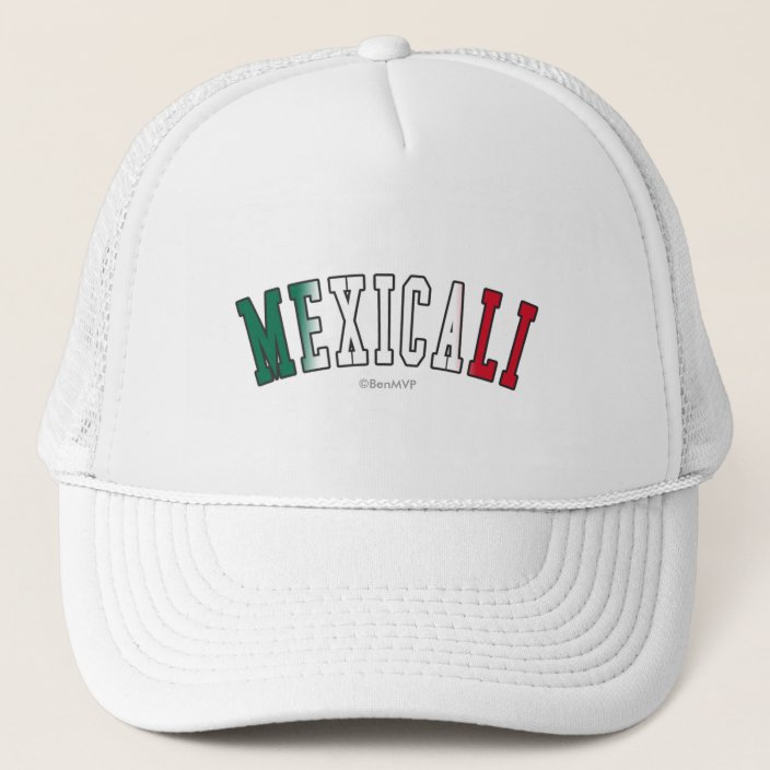 Mexicali in Mexico National Flag Colors Mesh Hat