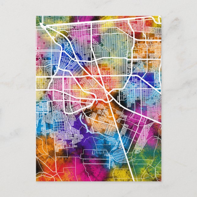 Mexicali Mexico City Map Postcard (Front)