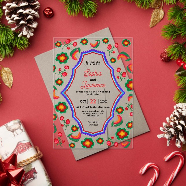 mexican acrylic wedding invitation (Insitu (Holiday))