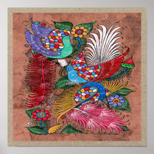 Mexican Amate Bark Painting 4 - Sweet Story Poster