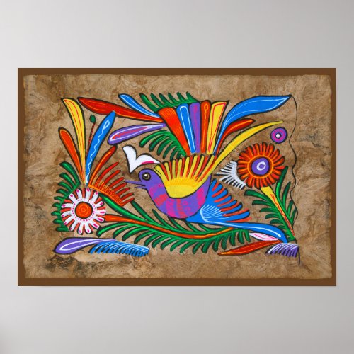 Mexican Amate Bark Painting Poster