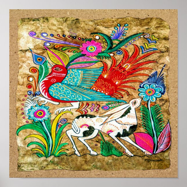 Mexican Amate Bark Painting - Sweet Story Poster (Front)