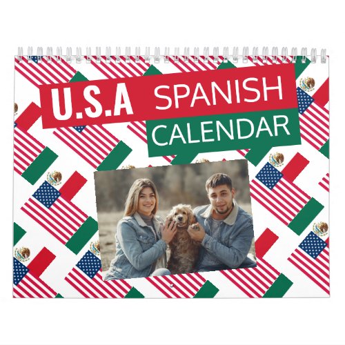 Mexican American 2024 Spanish Calendar  Add Photo