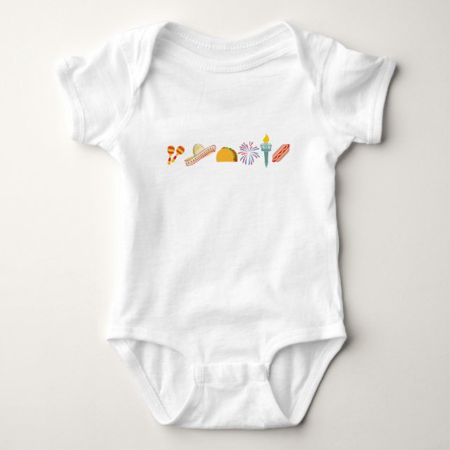Mexican American Baby One-Piece  Baby Bodysuit (Front)