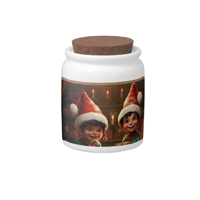 Mexican American Christmas Elf  Candy Jar (Right)