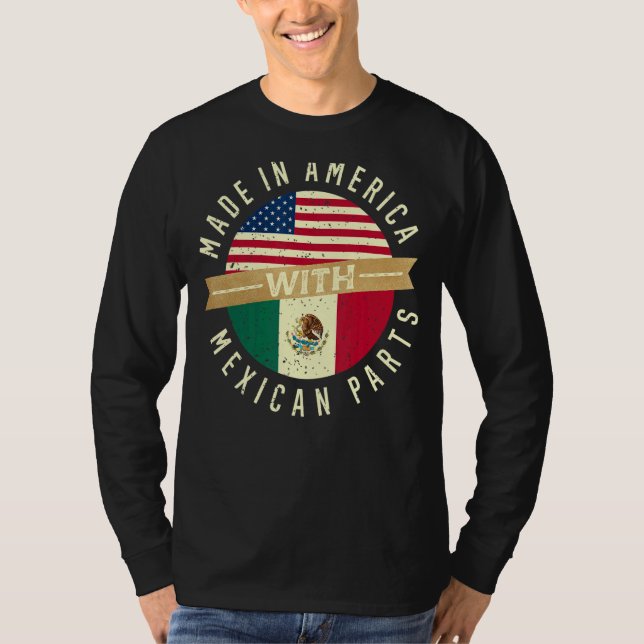 Mexican American Citizenship US Mexico Flag Chican T-Shirt (Front)