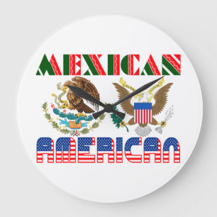 Mexican American Eagles Large Clock