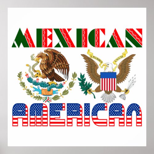 Mexican American Eagles Poster