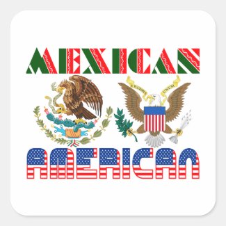 Mexican American Eagles Square Sticker