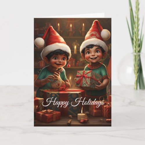 Mexican American Elf Holiday Card