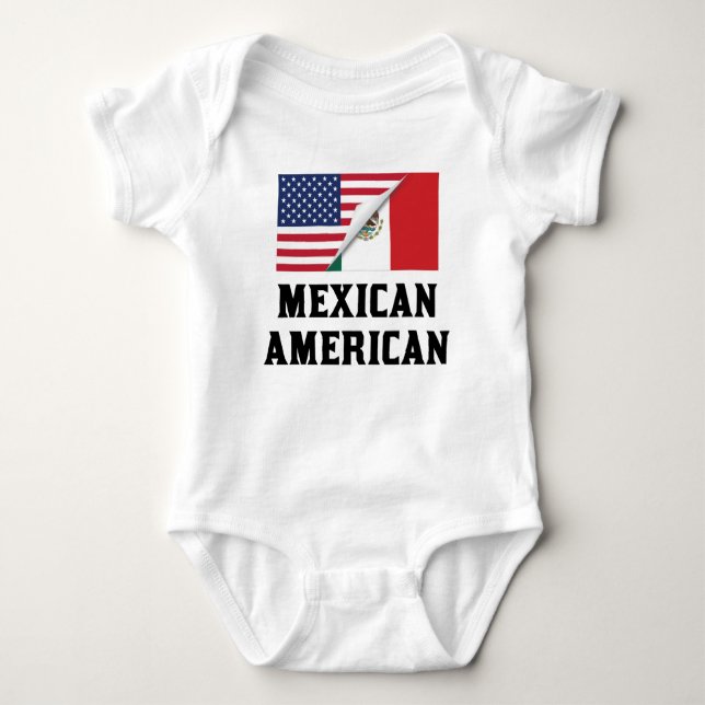 Mexican American Flag Baby Bodysuit (Front)