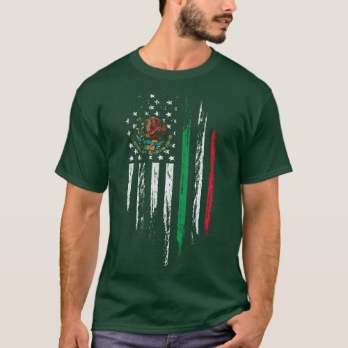 Mexican American Flag Combo Mexico USA Cinco De Ma T_Shirt