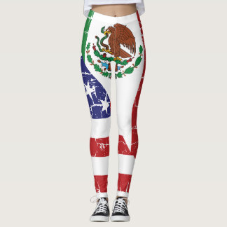 Mexican American Flag Leggings