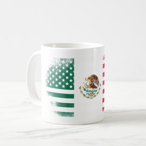 Mexican American Flag   Mexico and USA Design Coffee Mug