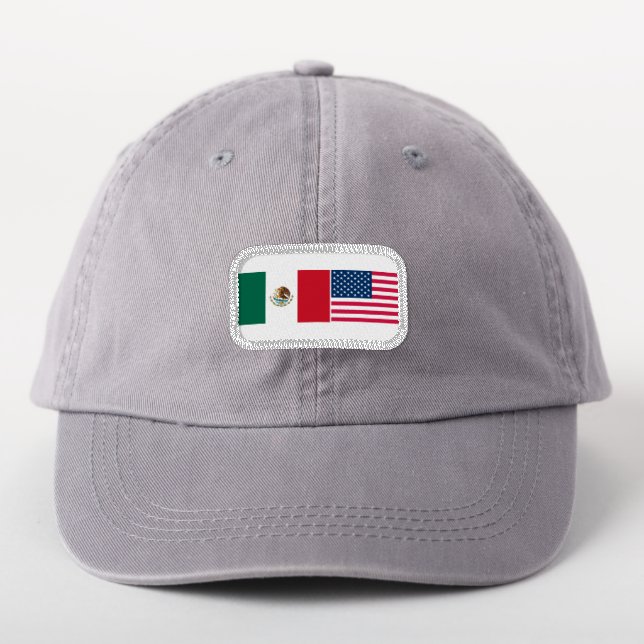 Mexican American Flag Patch (On Headwear)