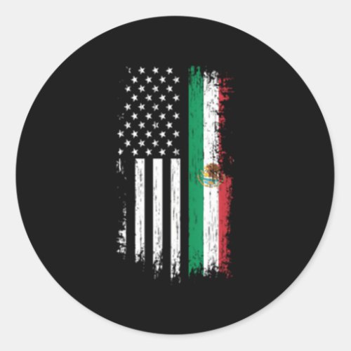 Mexican American Flag Pride Mexico Usa Classic Round Sticker