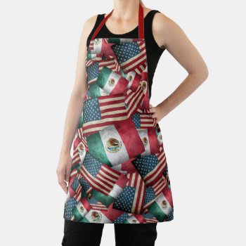 Mexican American Flags Apron by gravityx9 at Zazzle