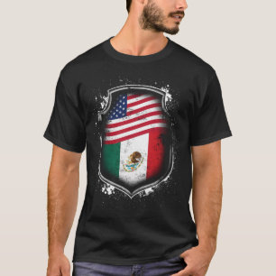 Mexican American Flags Of Mexico And America T-Shirt
