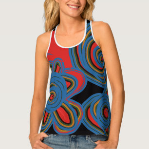 Mexican American Floral Swirl Design Tank Top