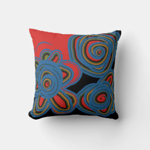 Mexican American Floral Swirl Design  Throw Pillow